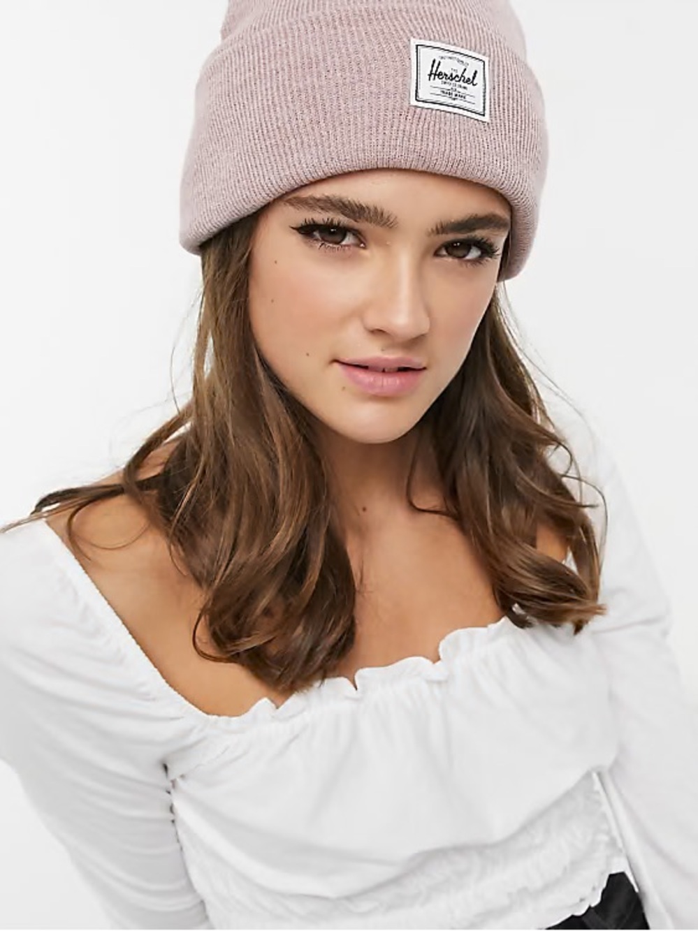 Dolls Kill Herschel Supply Co Elmer Beanie Ash Rose NWT - Picture 3 of 9